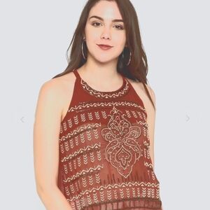 Boho Embellished Beaded Tank Top